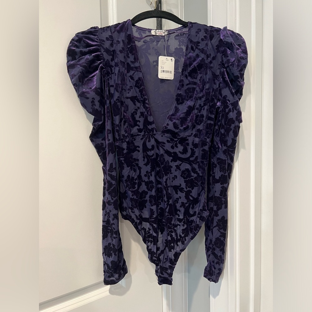 🏷️ Free People Magic Hour Bodysuit Size XS in Deep Sea Combo - Picture 5 of 9